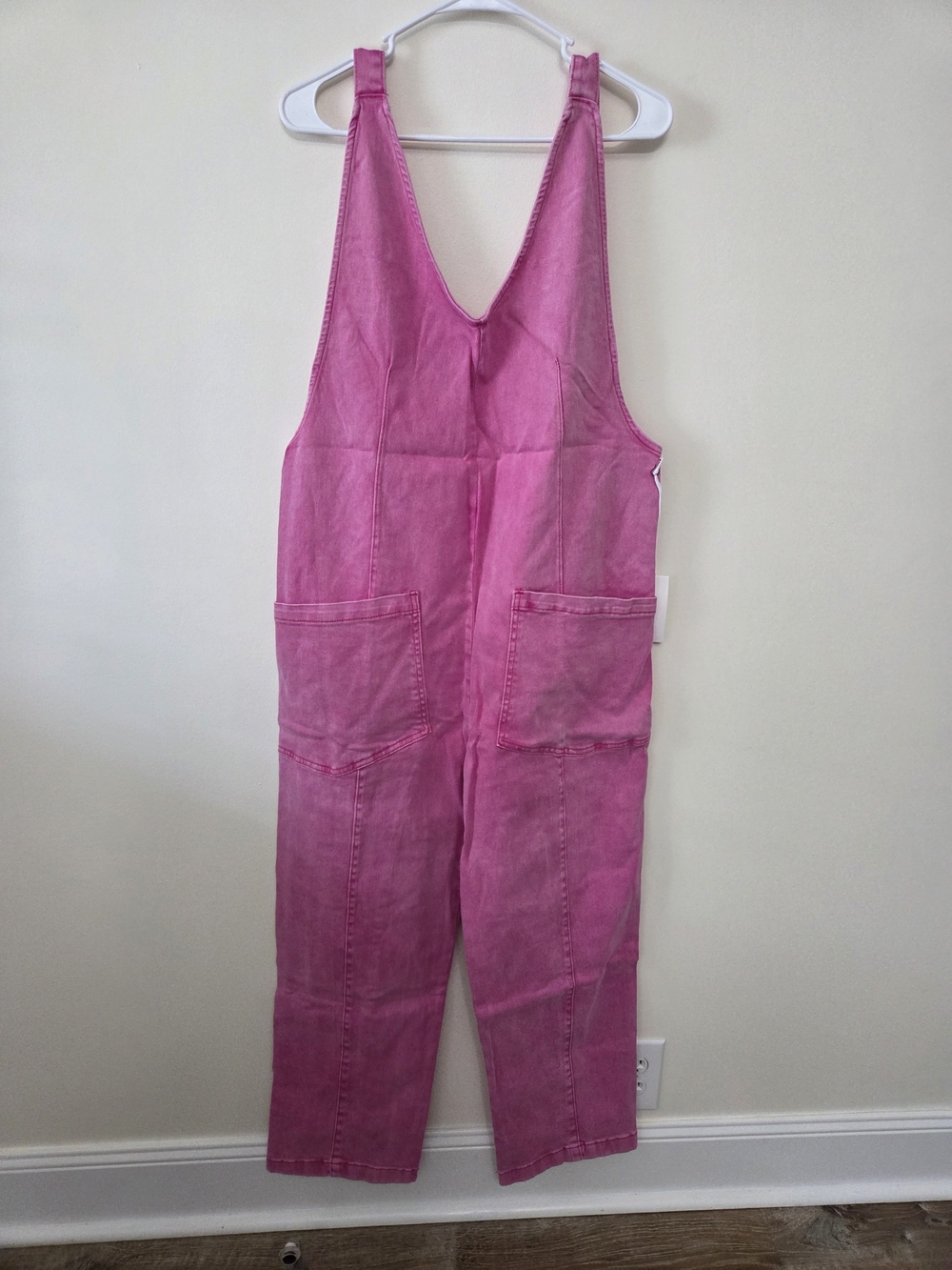 Zenana Outfitters Pink Utility Jumpsuit with Front Pockets